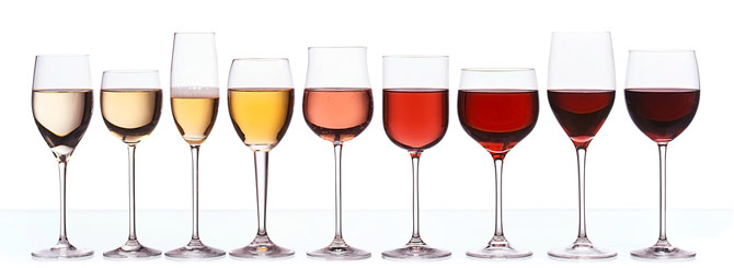 red and white Wine glass rainbow