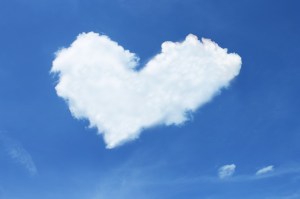 love heart cloud blue sky