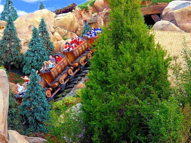 Seven drawfs Mine Train Walt Disney World rides roller coaster