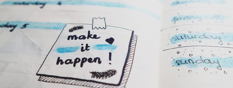 Bullet journal make it happen calendar schedule motivation