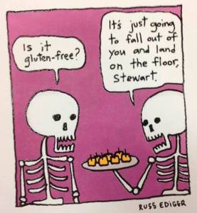 Gluten free gluten-free intolerance sensitivity skeleton cartoon