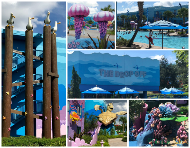 Walt Disney World Pixar Art of Animation Resort Hotel Finding Nemo Dory Drop Off Big Blue Pool