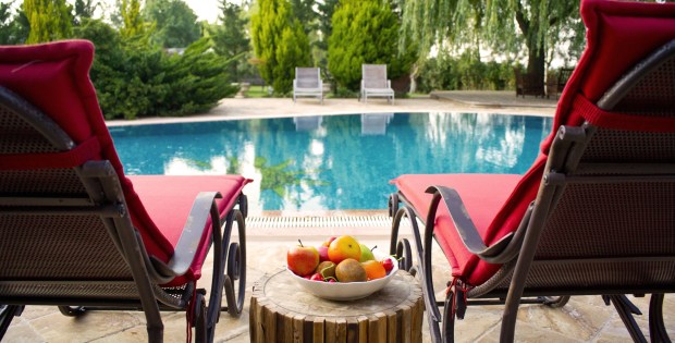 relax pool poolside summer lounge deck