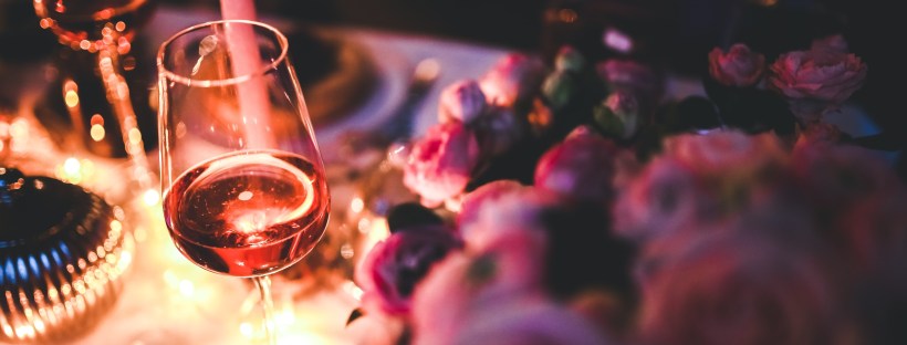 Wine drink alcohol roses anniversary date night dinner out